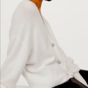 H&M Women’s Fuzzy Rhinestone Cardigan (NWT!)